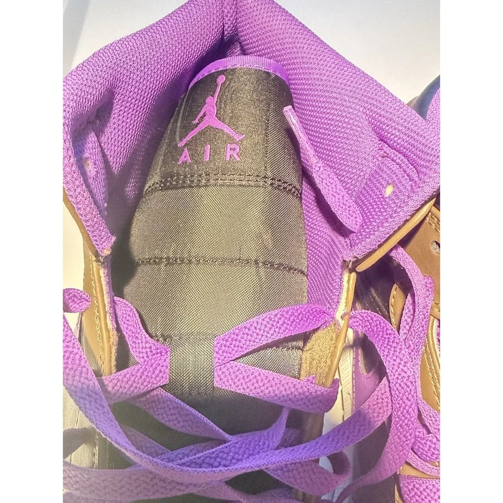 Jordan Air Jordan 1 Mid Mens 13 Palomino Wild Berry Brown Purple DQ8426-215
